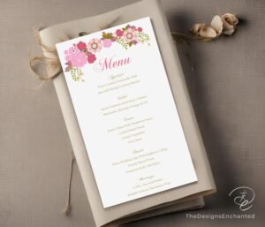 DIY wedding menu template by TheDesignsEnchanted