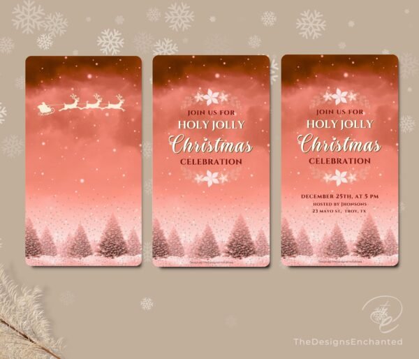 Christmas Party Invitation Video Template, Electronic Holiday Celebration Evite, Digital Christmas Video Invite, Dinner Party Animated Cards by TheDesignsEnchanted