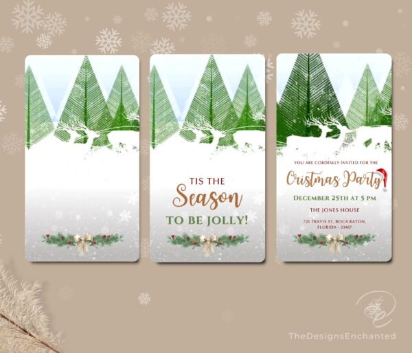 Christmas Party Invitation Video Template, Electronic Holiday Celebration Evite, Digital Christmas Video Invite, Dinner Party Animated Cards by TheDesignsEnchanted